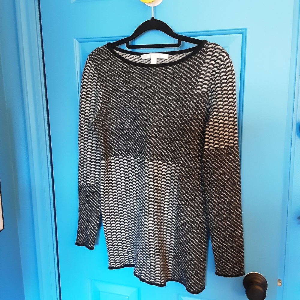 Nordstrom Black White Grey Cashmere Tunic